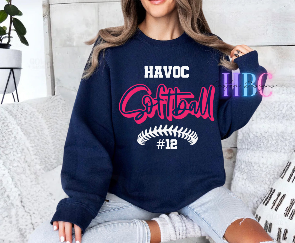 HAVOC Softball Design with player number