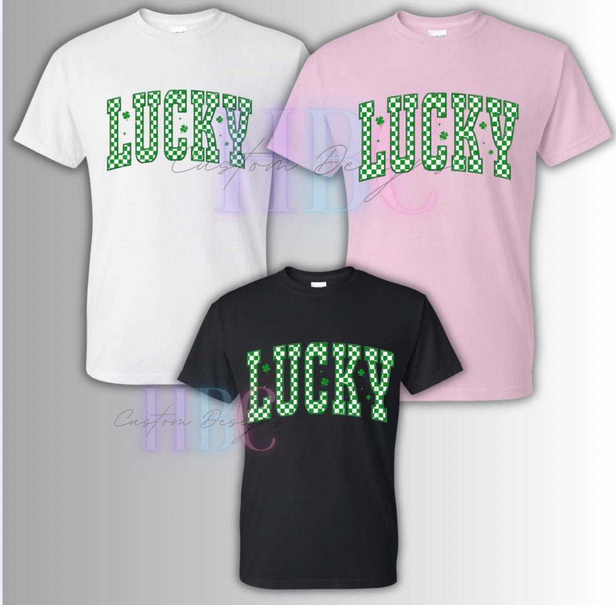 LUCKY distressed checkered Graphic T