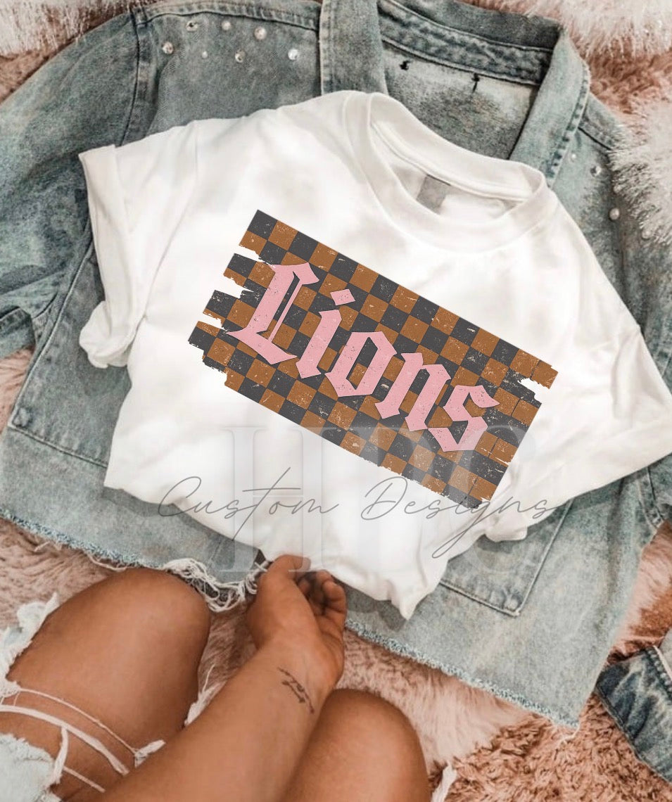 Vintage Checkered Lions Tee