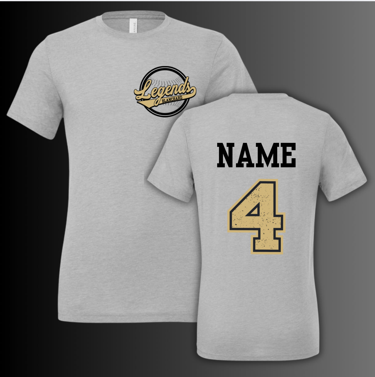 Legends Baseball Front Back