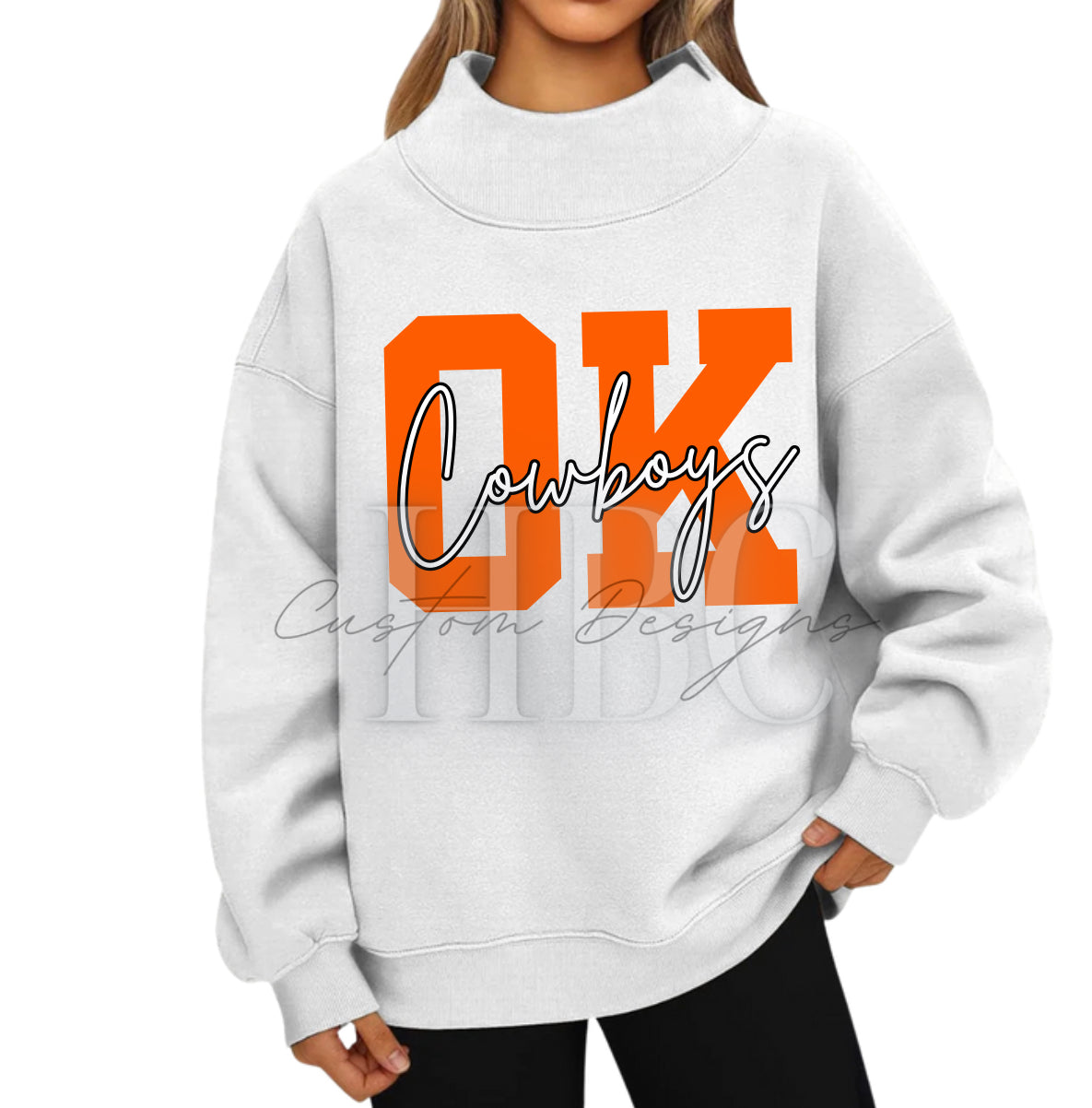 OK- COWBOYS Crew sweatshirts w/ neck slit
