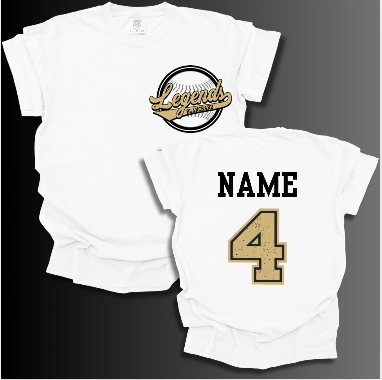 Legends Baseball Front Back