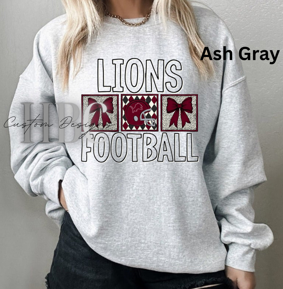 Lions Football Coquette Bow with Helmet Shirt