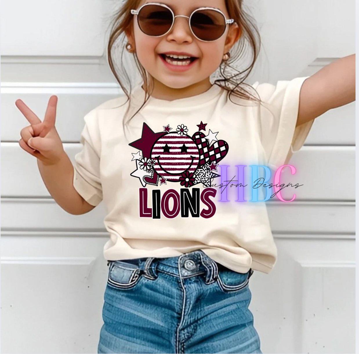 Toddler and Youth Lions smiley Tee