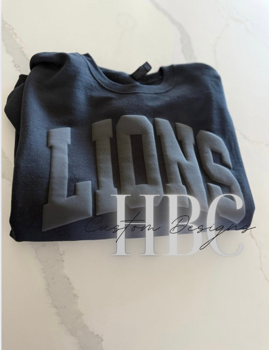 Black Puff on Black Custom Sweatshirt