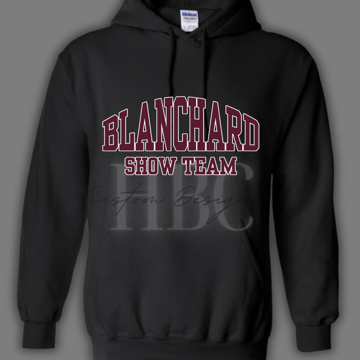 Blanchard Show Team Hoodie Black Hoodie with Maroon