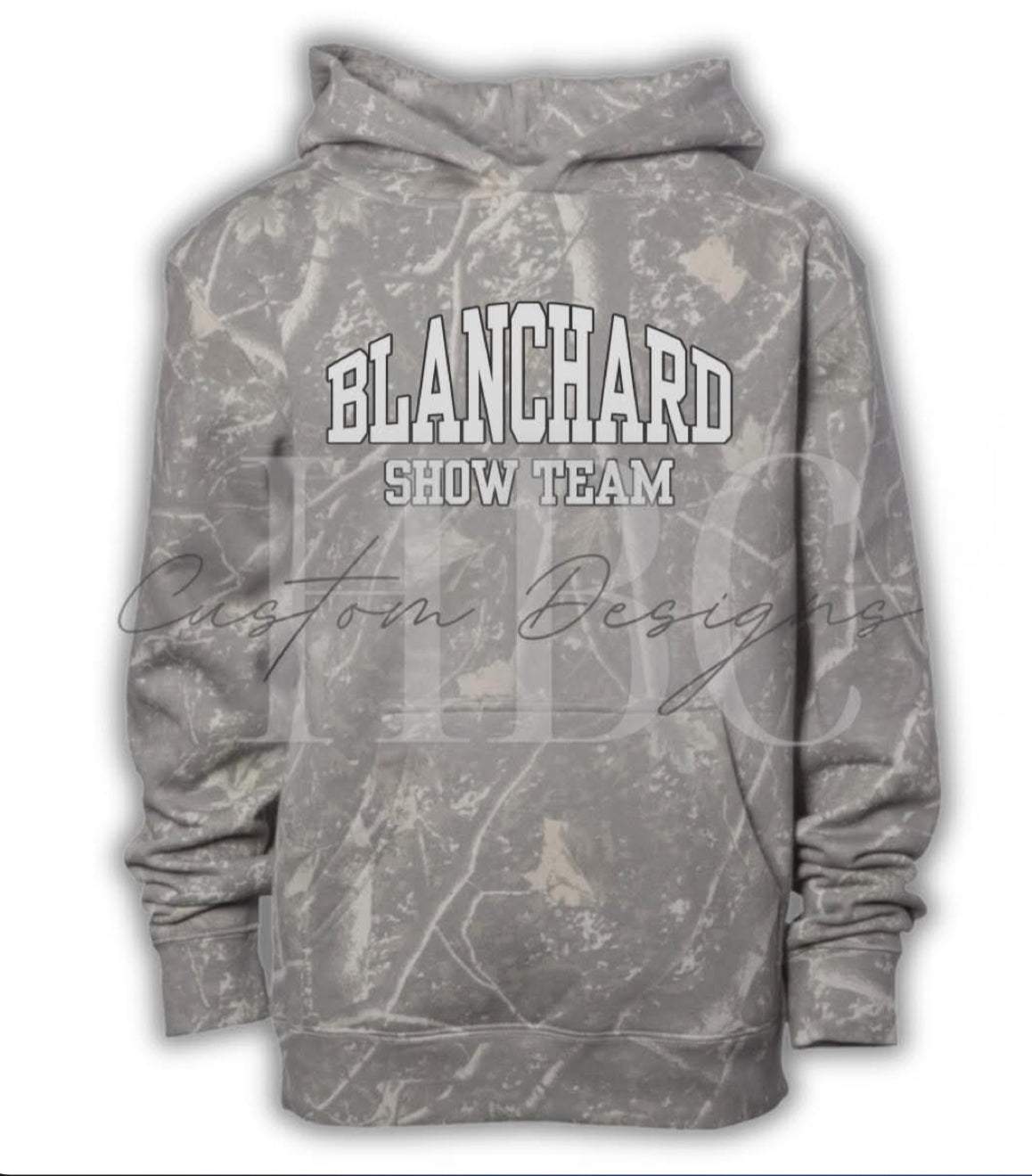 Youth and Adult- Blanchard Show Team camo Hoodie