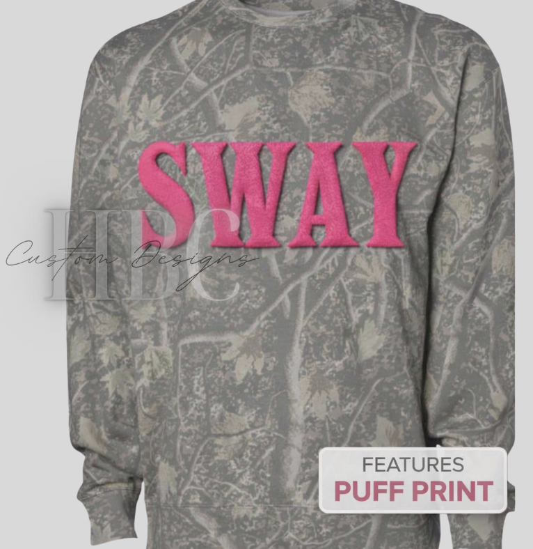 SWAY- Pink Puff Camo Sweatshirt