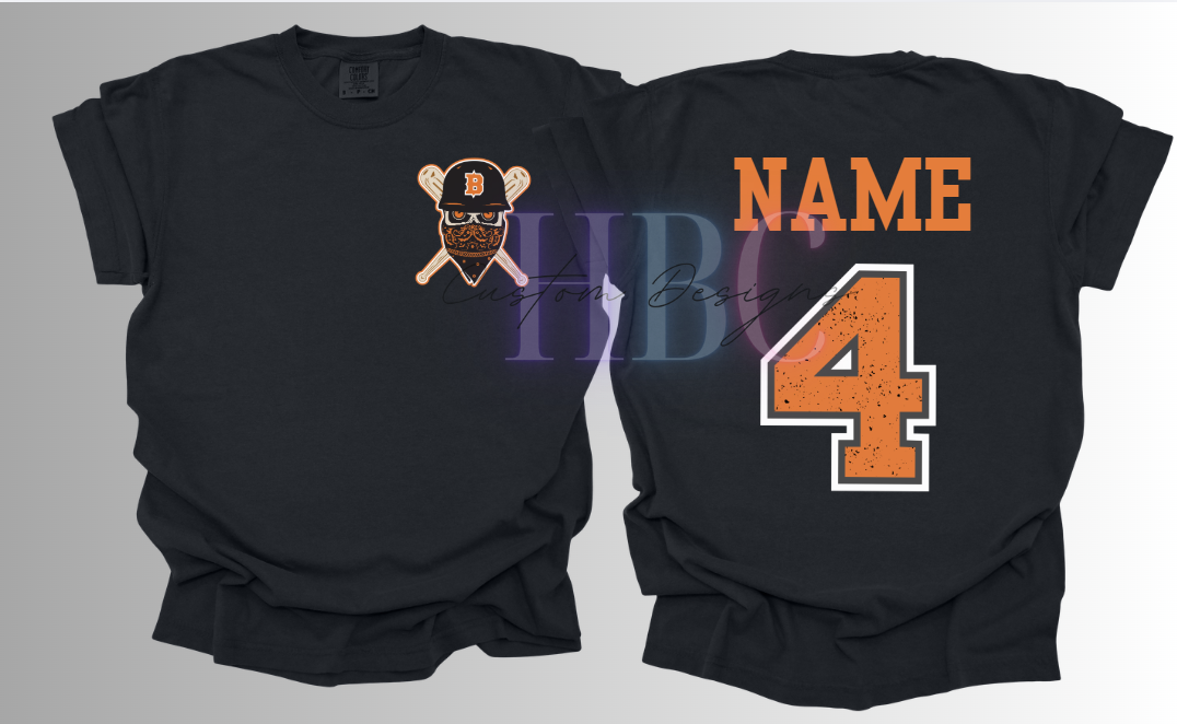 Bandits Baseball Pocket Logo with Player Number