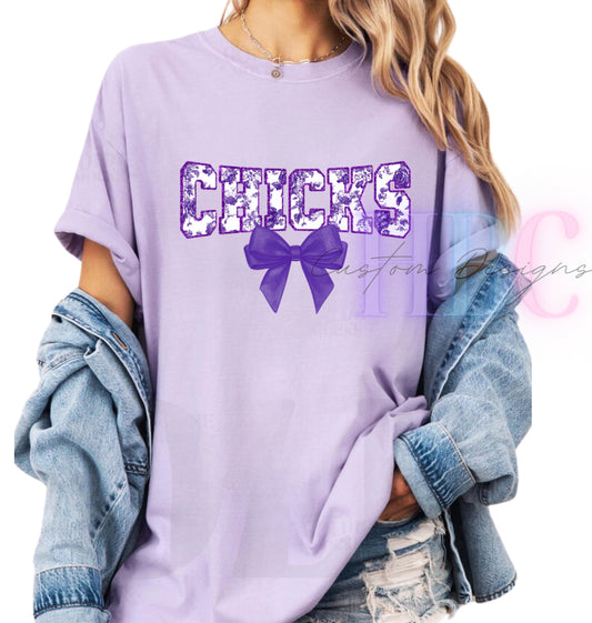 Chicks Floral Purple Tee