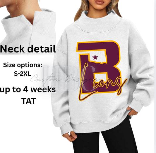 B-Lions Crew sweatshirts w/ neck slit