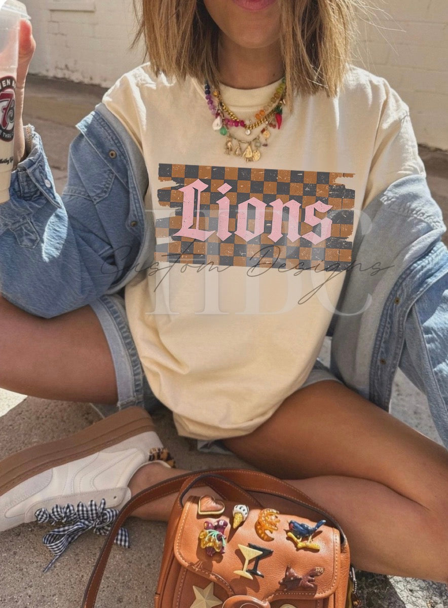 Vintage Checkered Lions Tee