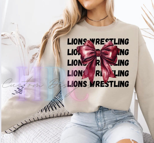 Lions Wrestling Bow Design