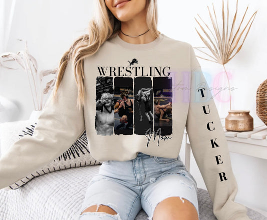 Lions Wrestling Mom Custom Photo Sweatshirt