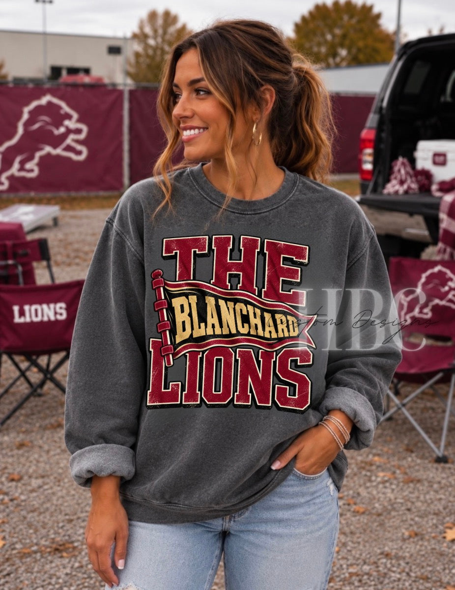 Vintage Blanchard Lions Pennant