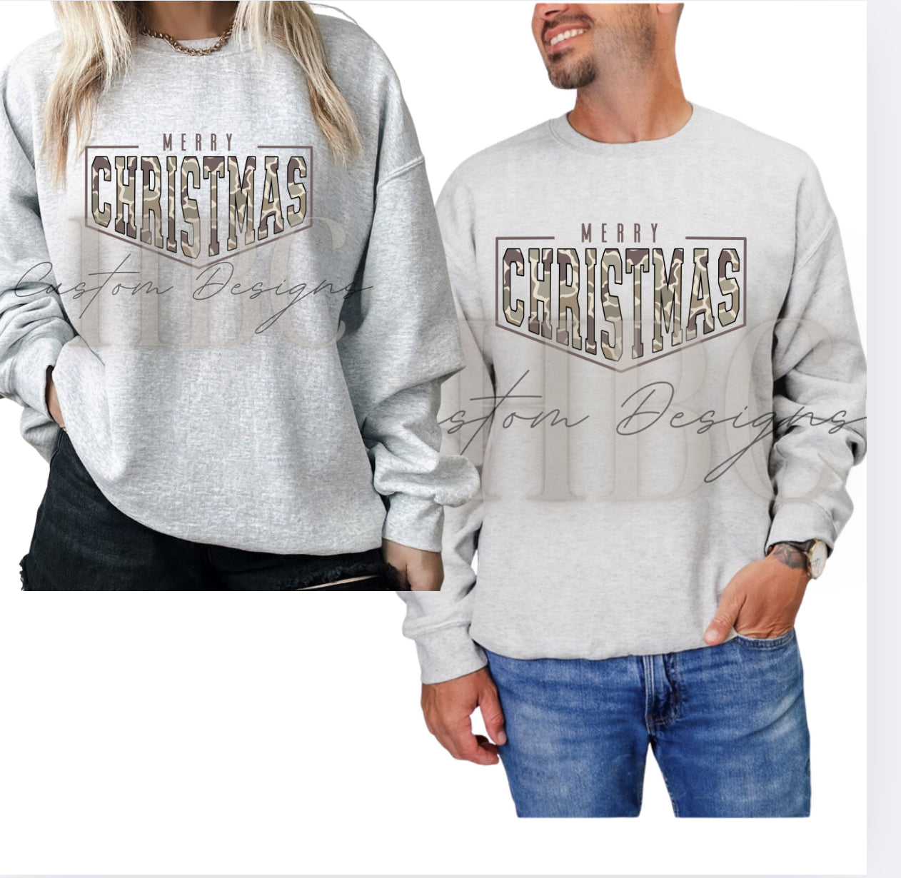 Merry Christmas- Camo Font Sweatshirt