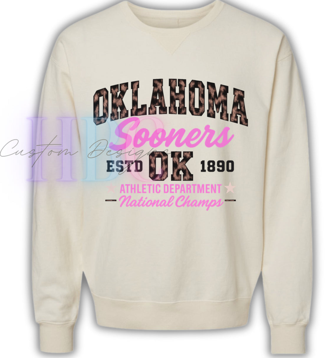 Oklahoma Sooners/ Cheetah Print Font- Shirt