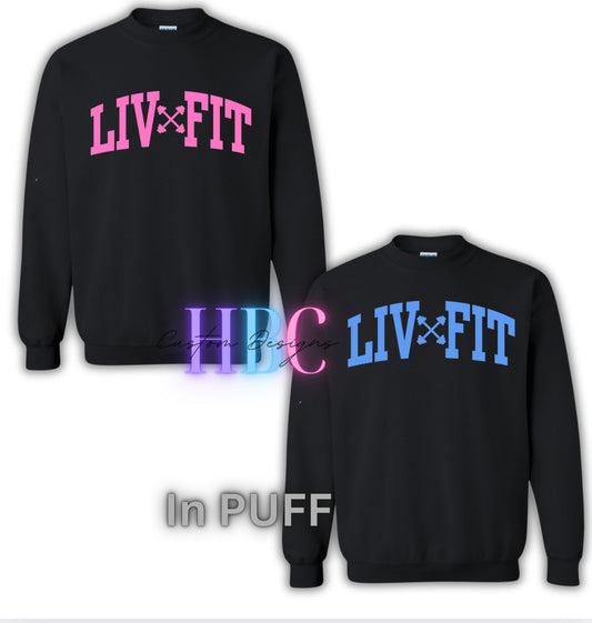 Liv Fit Puff Print Crew Sweatshirt
