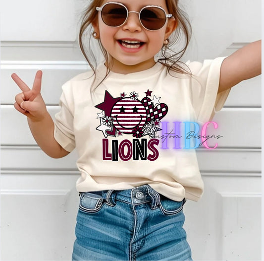 Toddler and Youth Lions smiley Tee