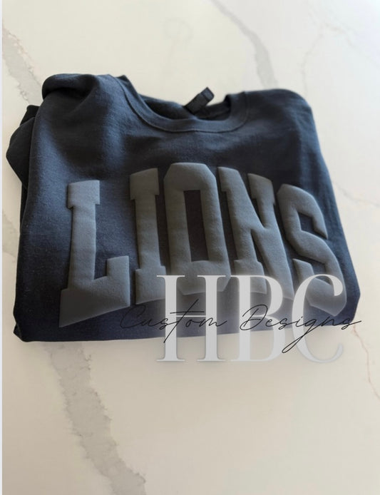 Black Puff on Black Custom Sweatshirt