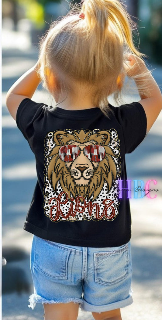 LIONS Toddler T- front back design