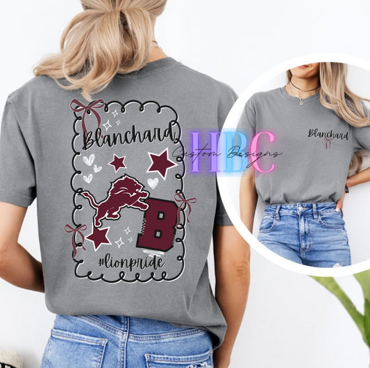 Blanchard Pride Front Back Adult Tee