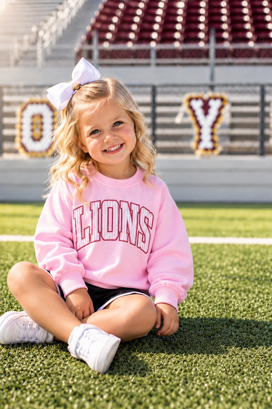Pretty in Pink Lions Sweatshirt- Littles