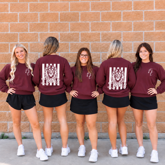 The Vintage Lions Sweatshirt/ Hoodie- Maroon