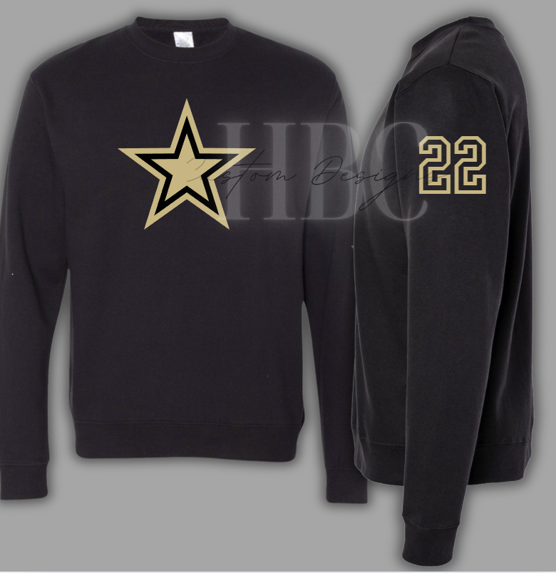 STARS Baseball Sweatshirt with player number
