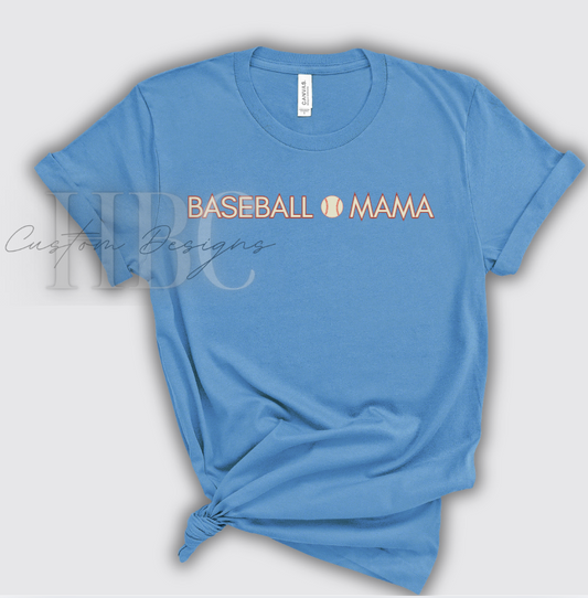 BASEBALL MAMA blue tee