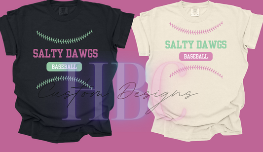 Youth- Salty Dawgs Baseball Laces Tee