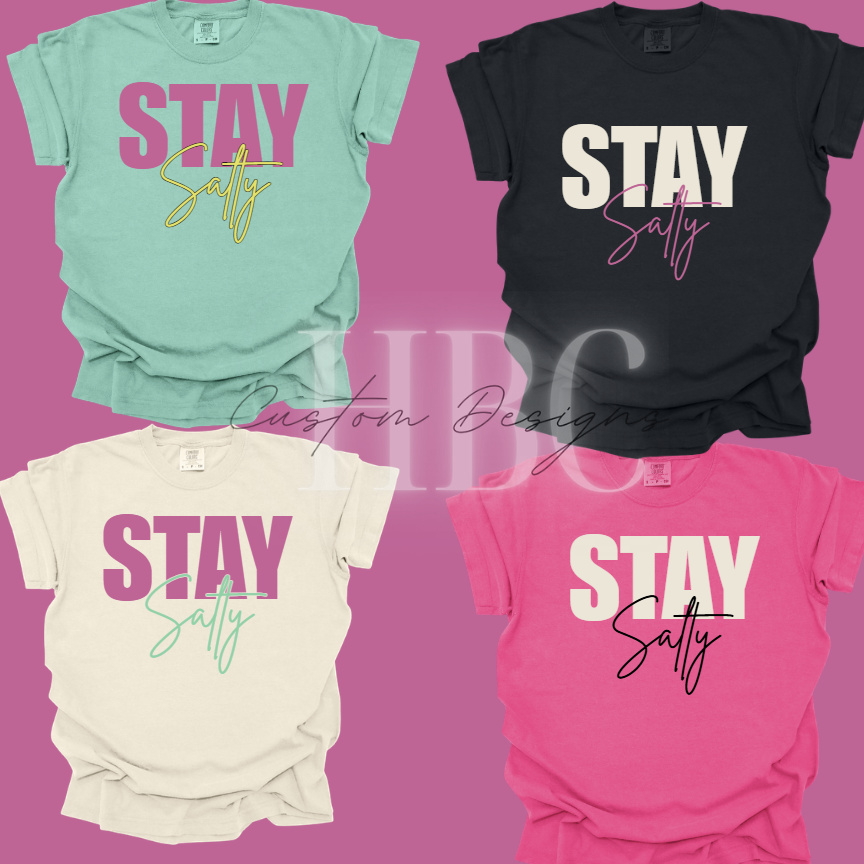 Youth- STAY Salty cursive Baseball Design